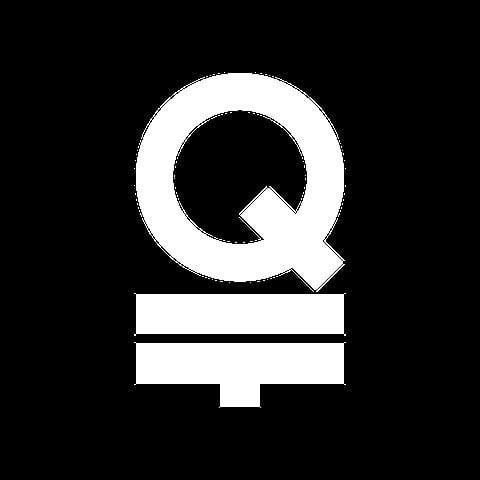 White magnifying glass icon with search symbol and database storage symbol below on black background